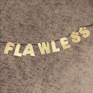 Flawless gold glitter banner decor